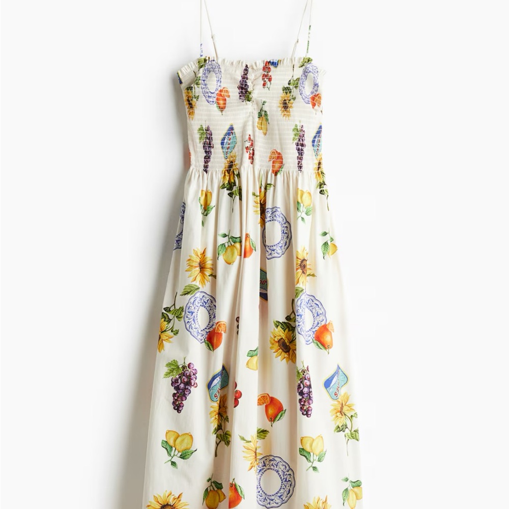 H&M Floral and Fruit Print Dress - White